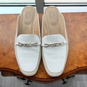 Naturalizer Linen/White Croc Slip-On Mule